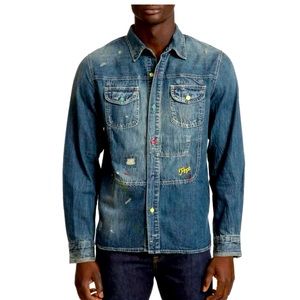 PRPS NWT Jimi Hendrix 
Indigo Legato
Denim Shirt Sz L Retail $198